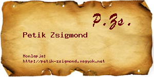 Petik Zsigmond névjegykártya