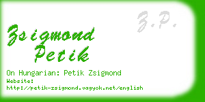 zsigmond petik business card